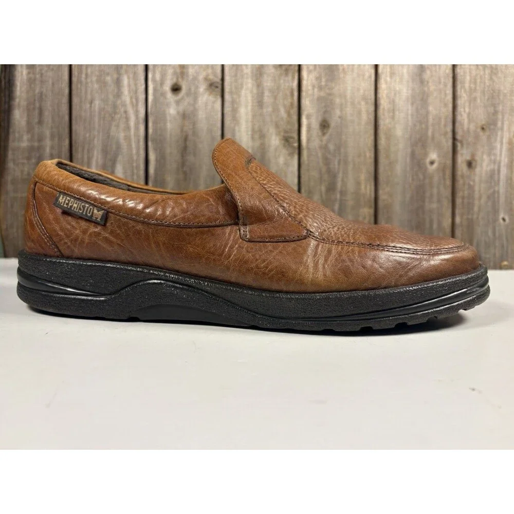 Mephisto Air-Jet Loafers Shoes Mens Size 8 UK/8.5 US Brown Grain Leather Slip On